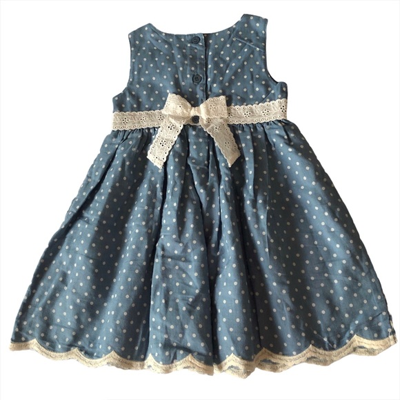 BLUEBERi baby embroydery  sleeveless dress Sz 24M - Picture 2 of 6